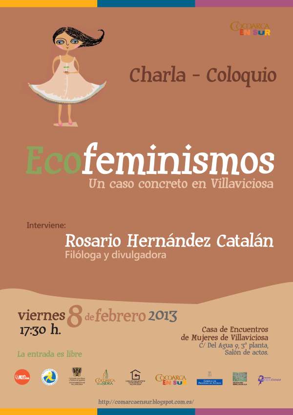 Cartel Charla Ecofeminismo Villaviciosa 8 febrero